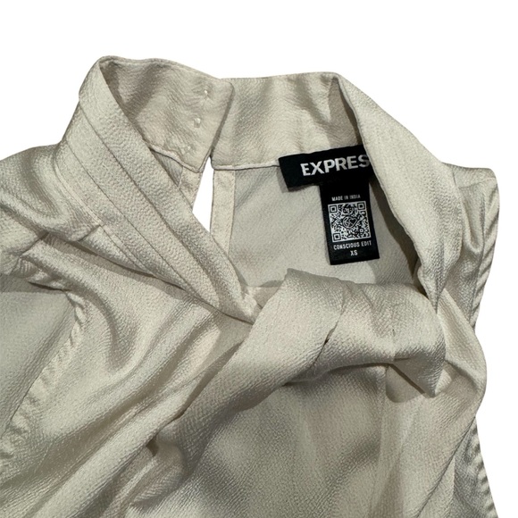express satin twisted high neck blouse - Picture 3 of 6